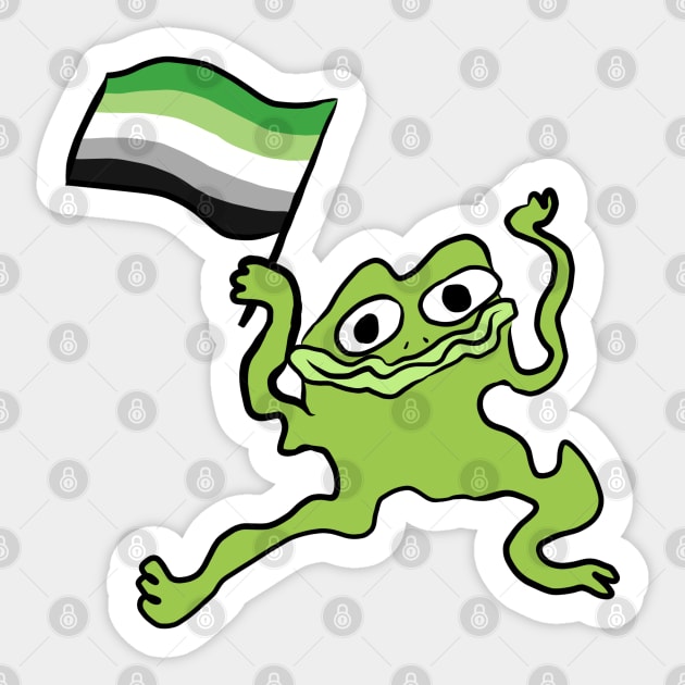 Aromantic Pride Froggy Sticker by josierichey